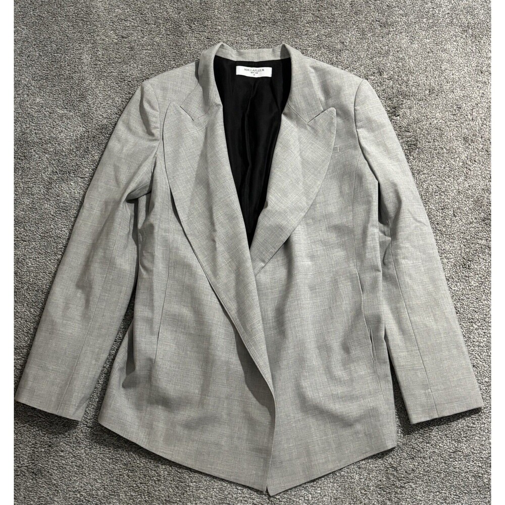 MM. Lafleur Light Grey Wool Blend Open Front Blazer Jacket‎ Women’s Medium